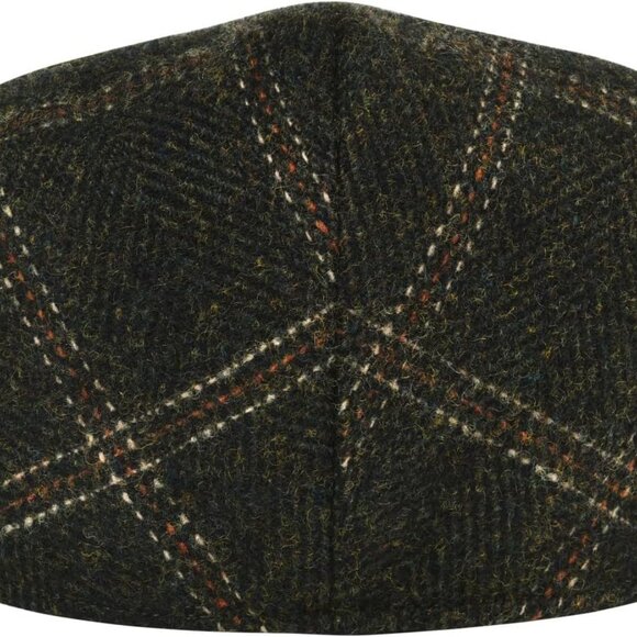 Men's Herringbone Flat Ivy Newsboy Hat Wool Blend Gatsby Cabbie Cap - Picture 4 of 6